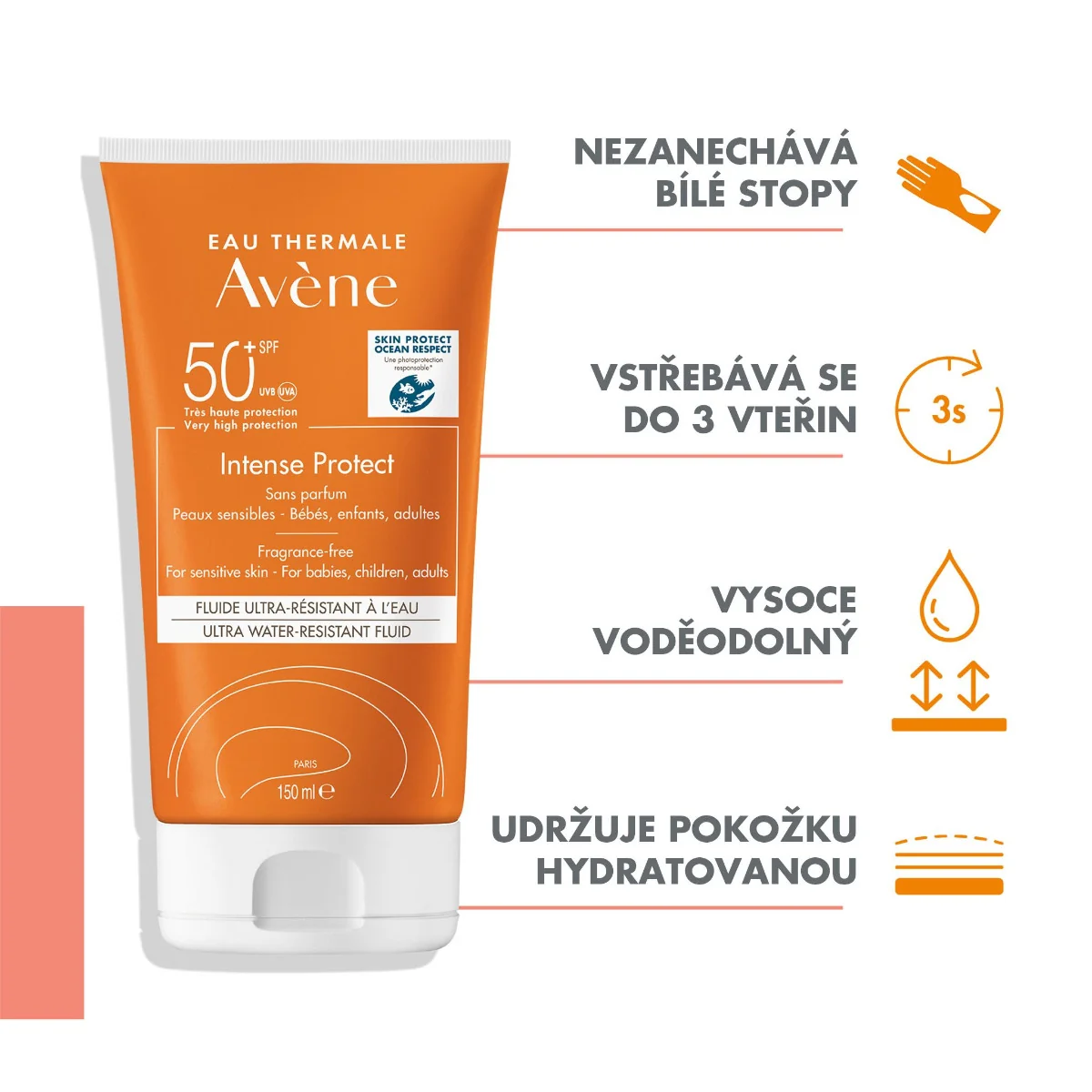 Avène Intense Protect Ultra voděodolný fluid SPF50+ 150 ml