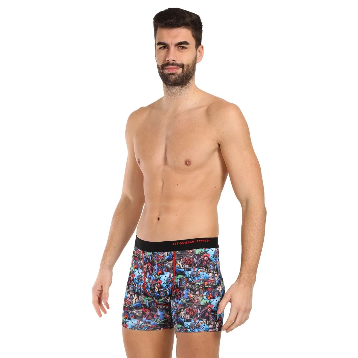 69SLAM Pánské boxerky fit punk buskers dylan (MBYPBK-PO) M