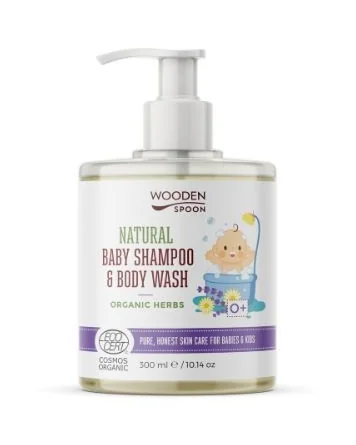 WoodenSpoon Dětský sprchový gel a šampon 2v1 s bylinkami 300 ml