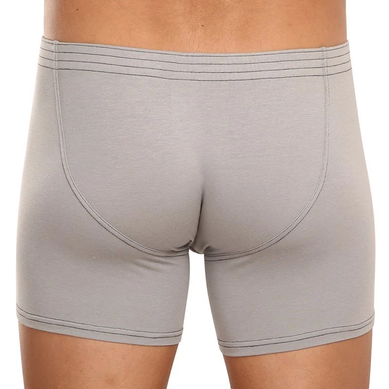 Styx Pánské boxerky long klasická guma světle šedé (F1062) M