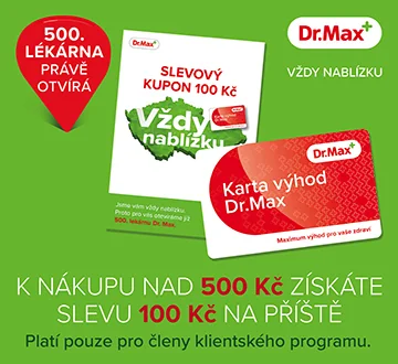 K nákupu nad 500 Kč získáte slevu 100 Kč na příště. Platí pouze pro členy klientského programu.