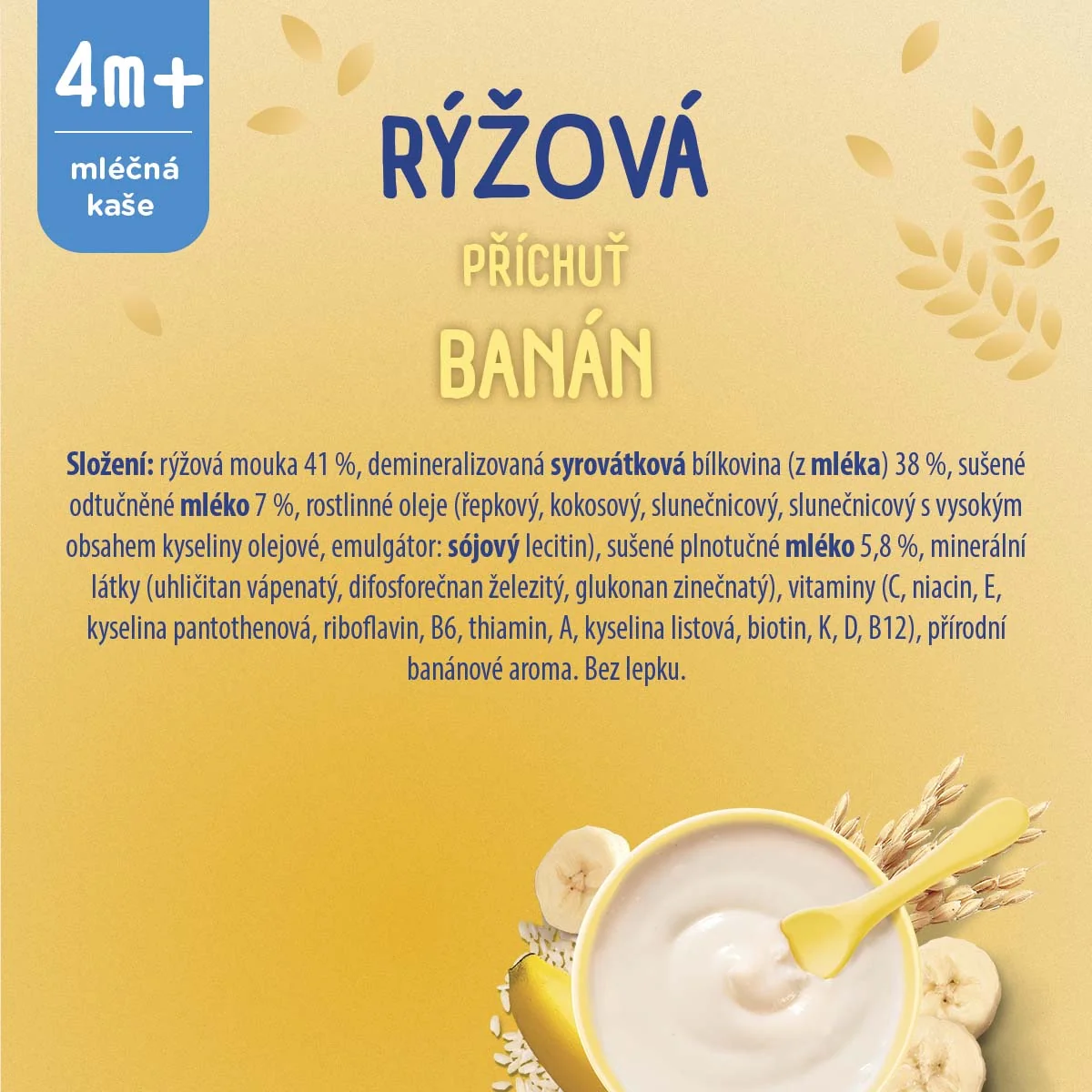 Sunar Mléčná rýžová kaše na dobrou noc banánová 210 g