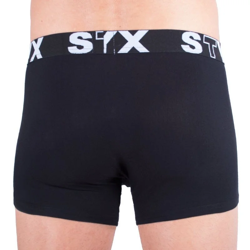 Styx 3PACK pánské boxerky sportovní guma nadrozměr černé (3R960) 5XL