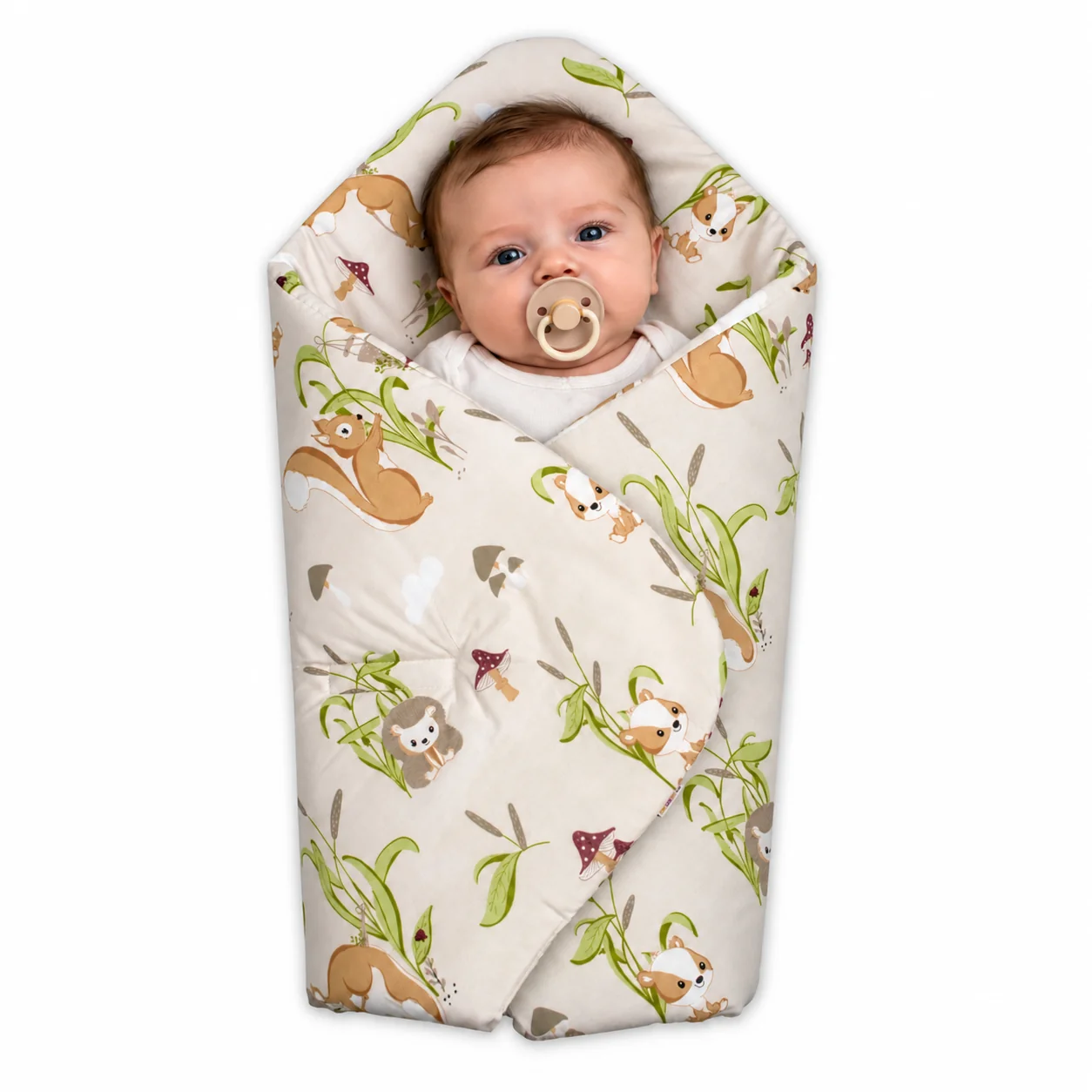 Baby Nellys Zavinovačka pro miminko Veverky, béžová, šedá