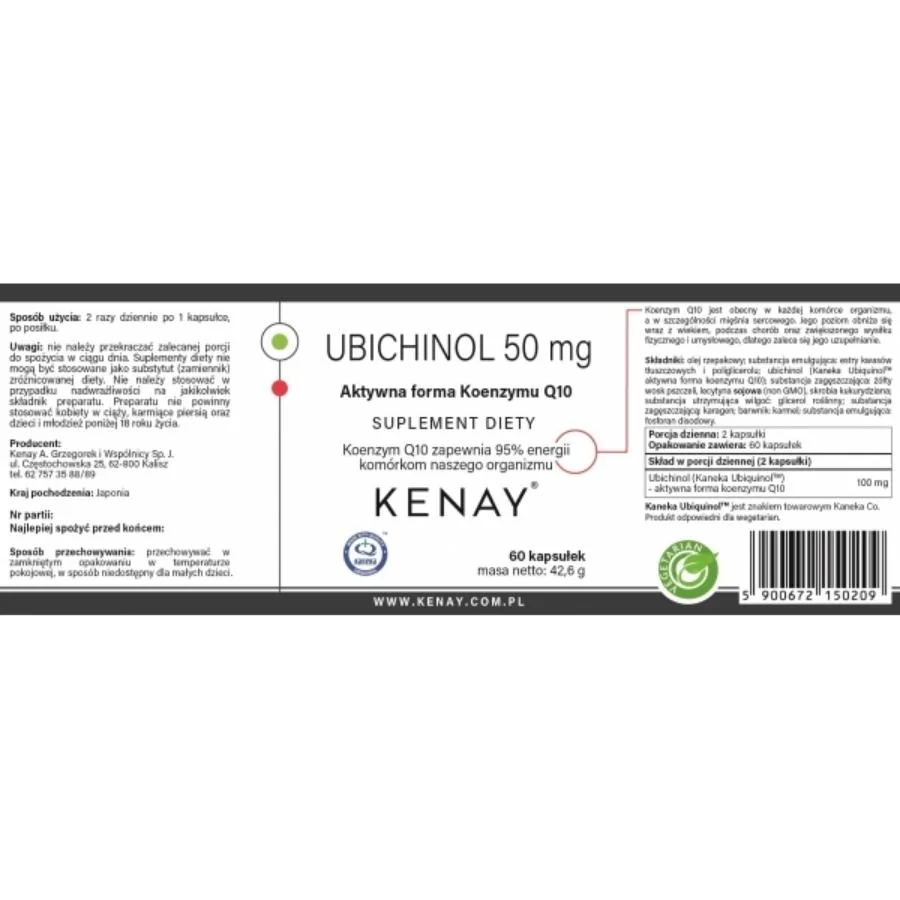 Kenay Ubichinol koenzym Q10 100 mg 60 kapslí