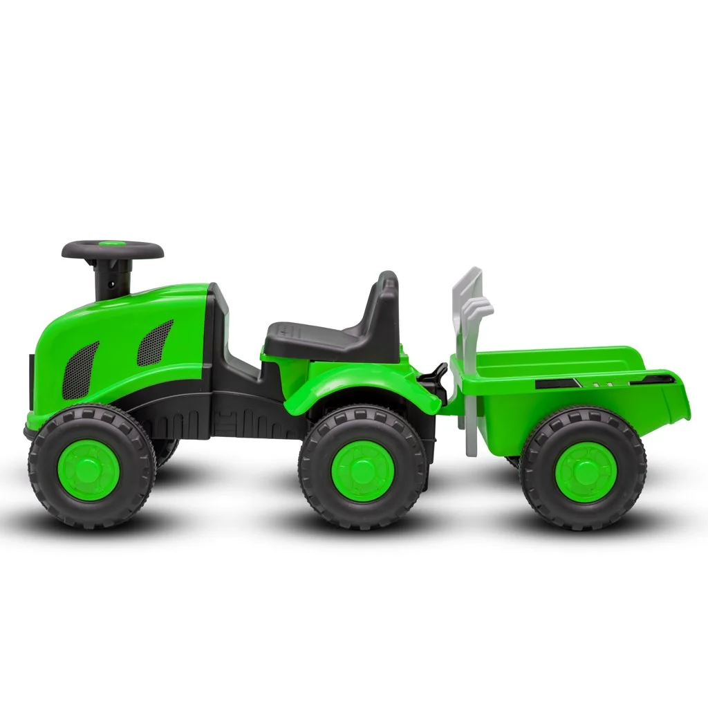Baby Mix Dětské odrážedlo traktor s vlečkou Benny  zelený