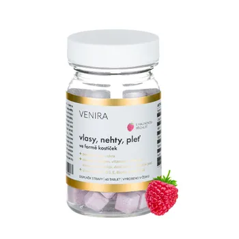 Venira Vlasy, nehty, pleť ve formě kostiček malina 60 tablet