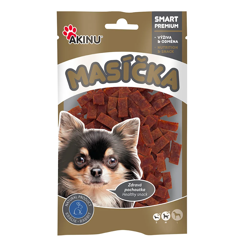 Akinu MASÍČKA Králičí pásky pamlsek pro psy 7 x 75 g