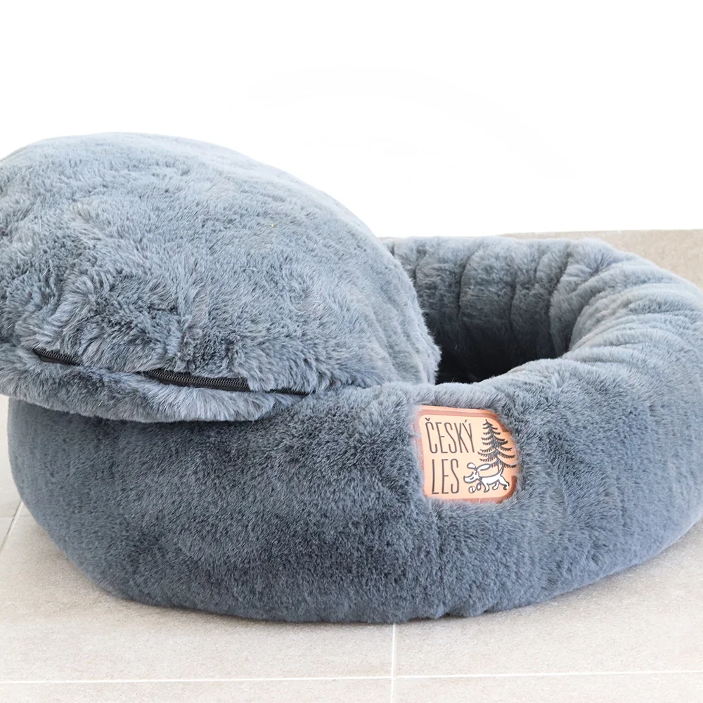 Akinu ČESKÝ LES plyšový donut šedý L 75 cm