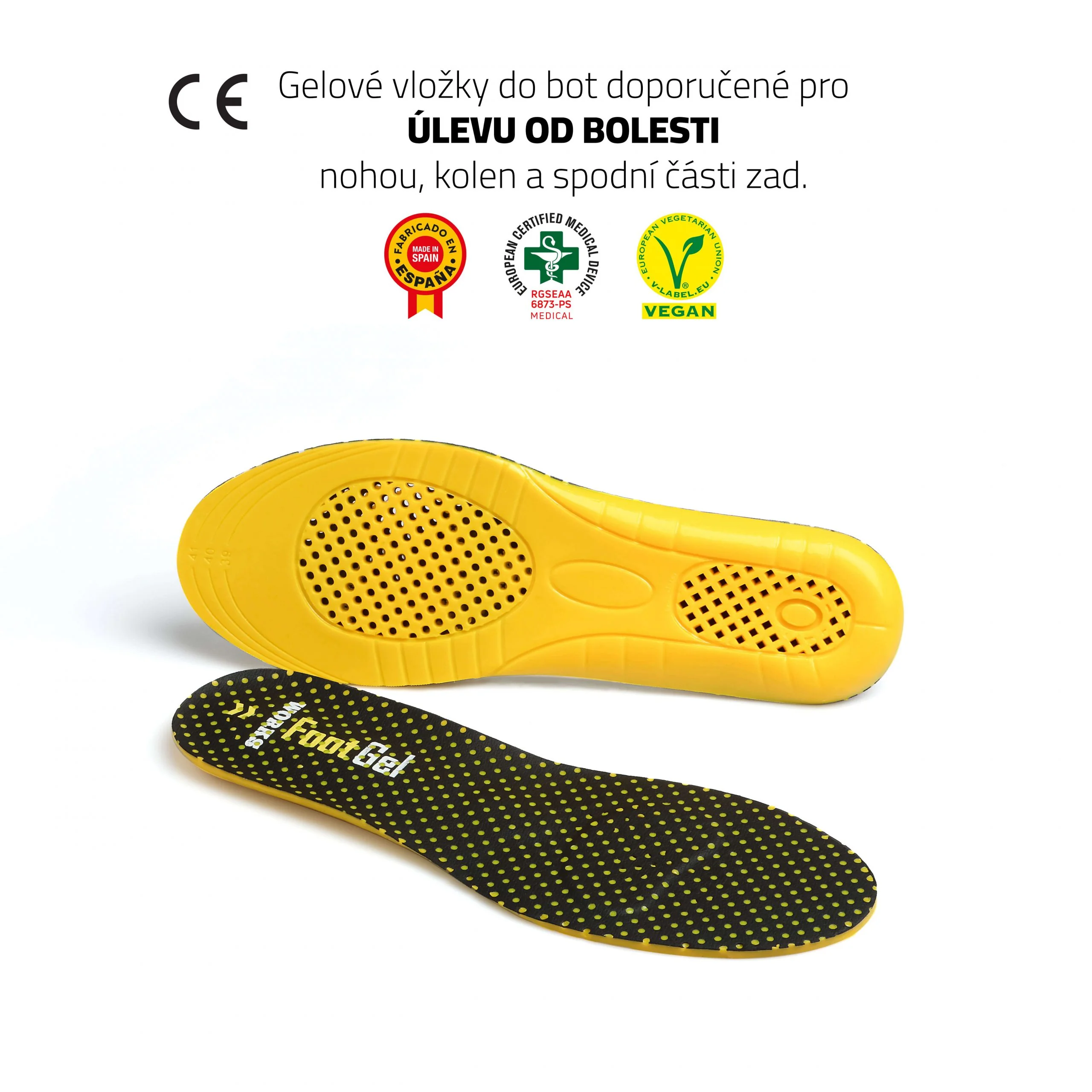 FOOTGEL Vložky do bot WORKS EU 35-38