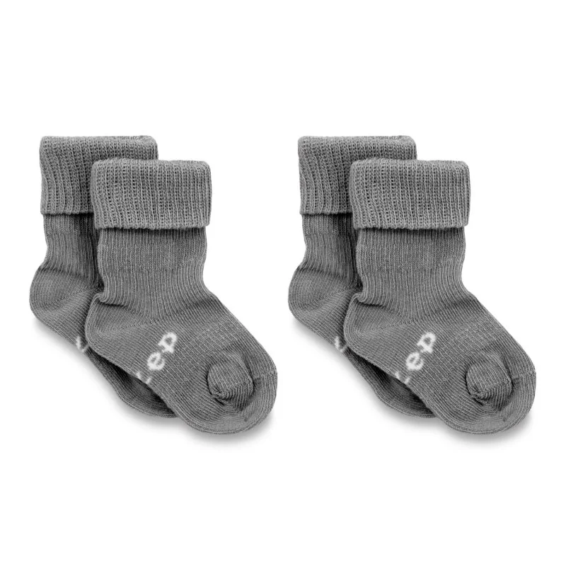 KipKep dětské ponožky Stay-on-Socks 6-12m 2páry Pebble Grey