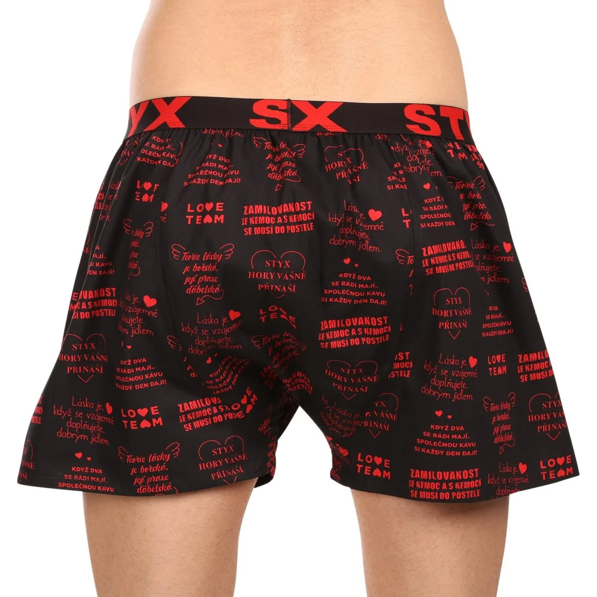 Styx Pánské trenky art sportovní guma Valentýn texty (B1757) XL