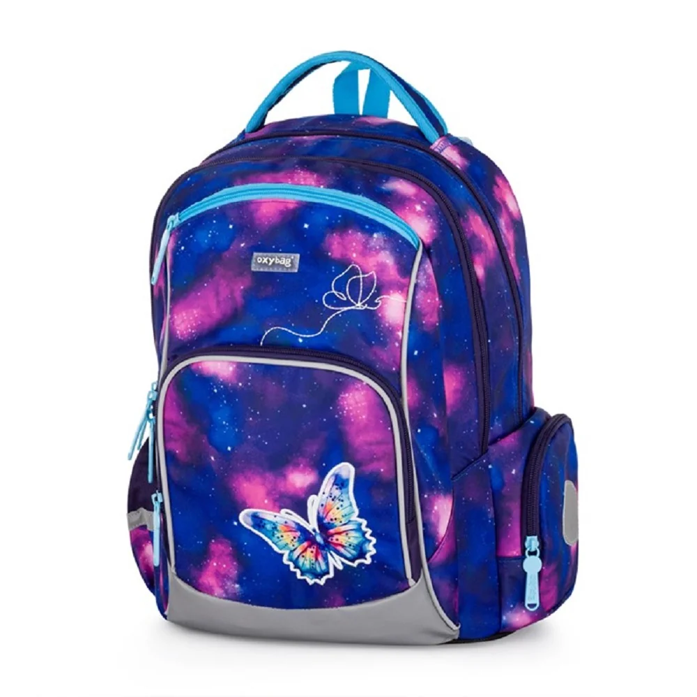 Oxybag OXY GO - školní set Motýl 3 ks: batoh, penál, sáček batoh, penál, sáček