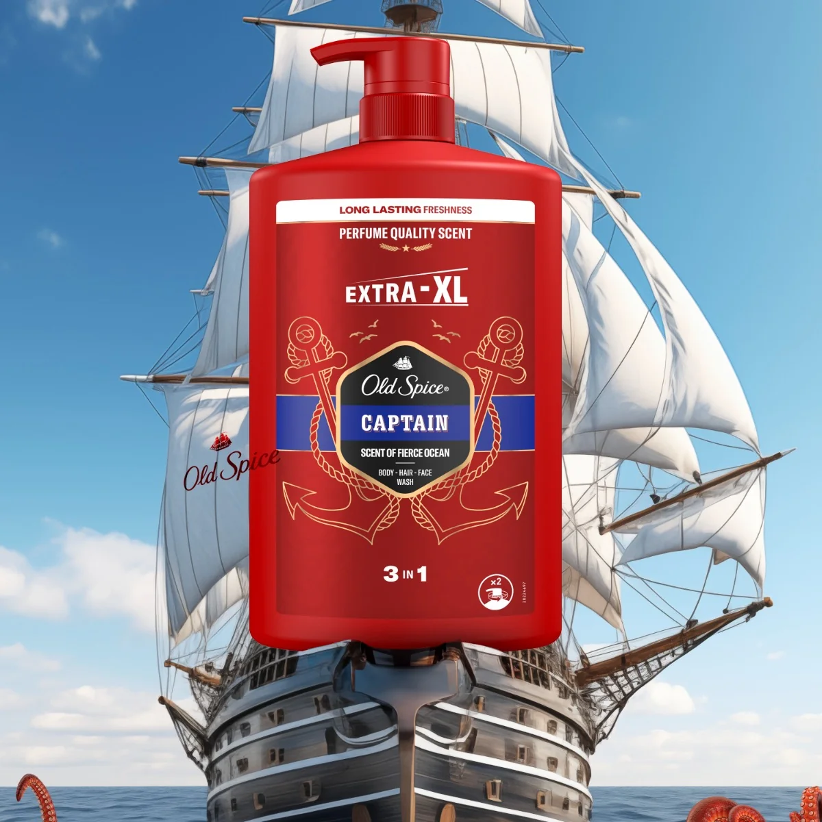 Old Spice Captain Pánský sprchový gel a šampon 1000 ml