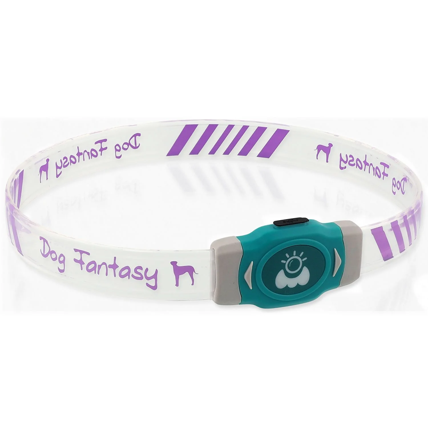 Dog Fantasy Obojek LED Svítící různobarevný nabíjecí L 65cm