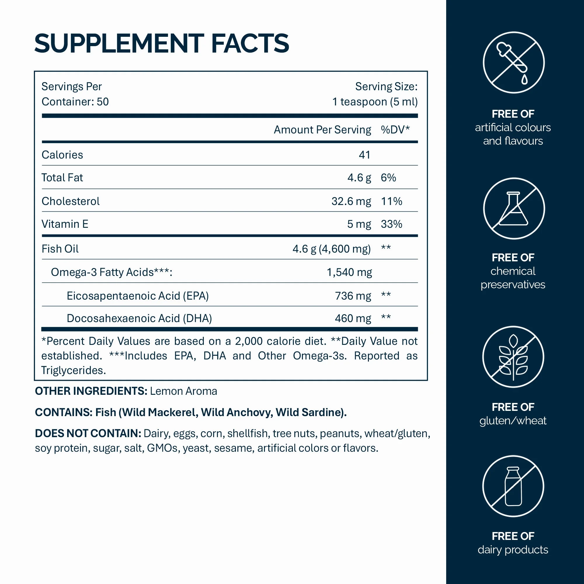 NFO Tekutý Omega-3 citron 250 ml kapalný