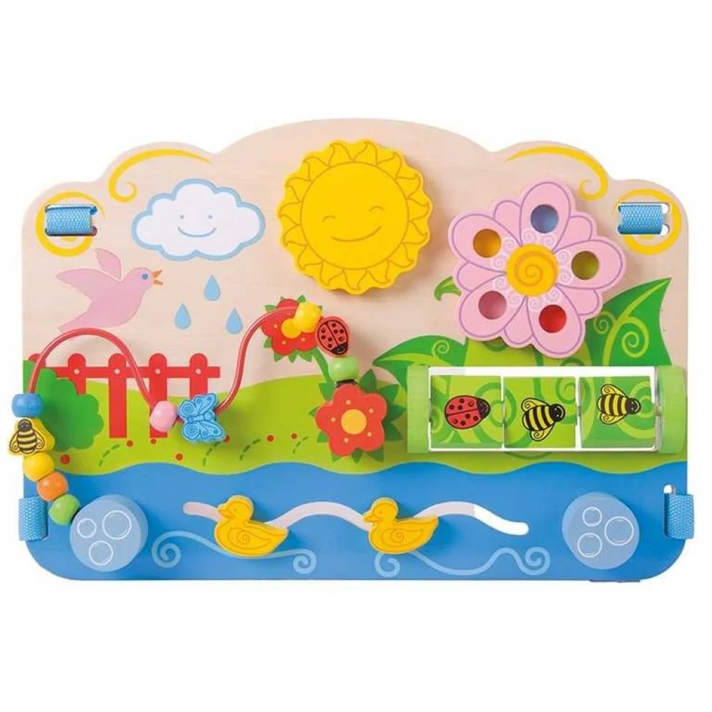 Bigjigs Toys Dřevěná motorická deska květy