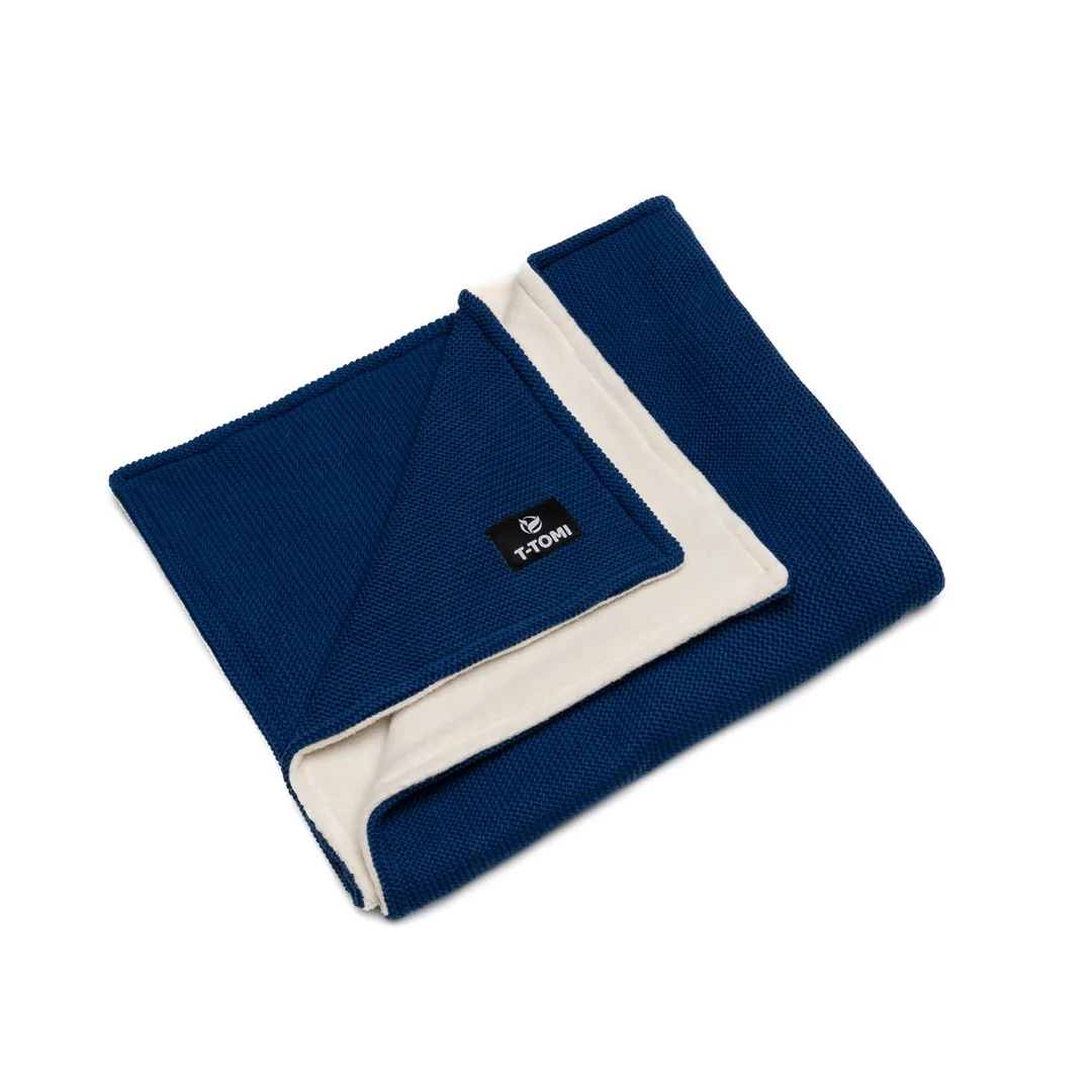 T-tomi Pletená deka WARM Dark blue waves