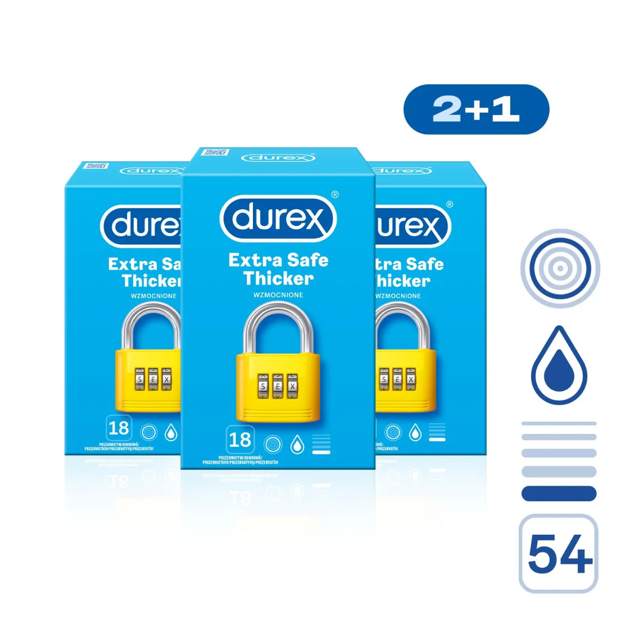 Durex Extra Safe kondomy pack 54 ks