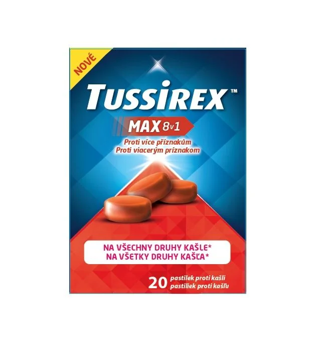 Tussirex MAX 8v1 pastilky proti kašli 20 ks