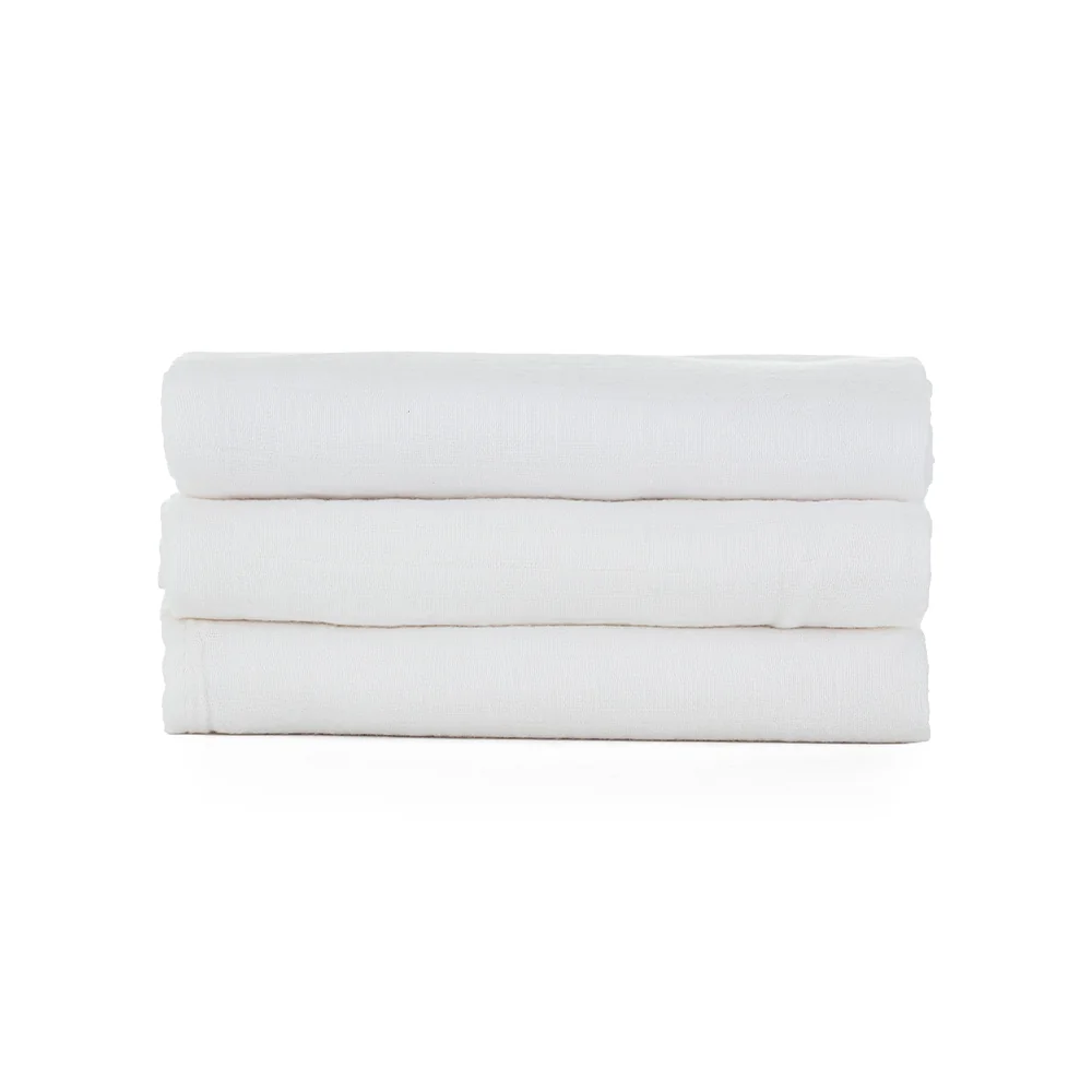 Petite&Mars Sada plen bambusová mušelínová Moussy 68 x 68 cm 3 ks Total White