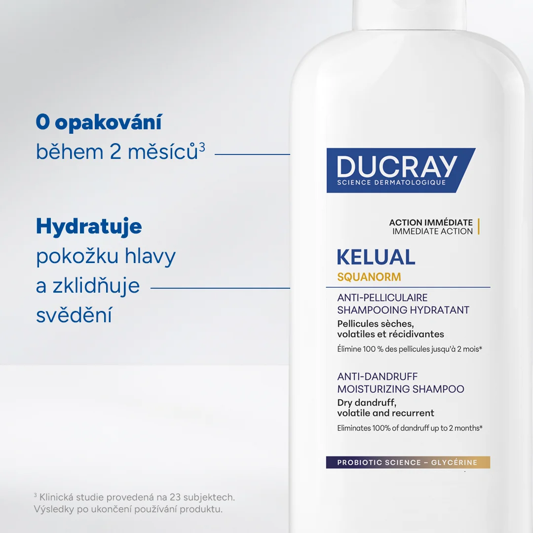 Ducray Kelual Squanorm Šampon hydratační na suché lupy 400 ml