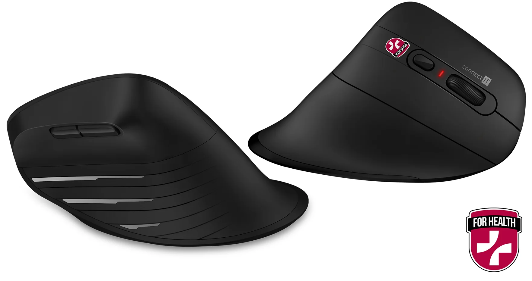 Connect IT For Health Ergonomická vertikální myš bezdrátová černá
