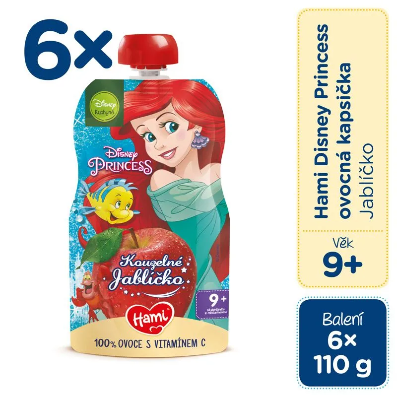 Hami Disney Princess jablíčko kapsička 6x110 g