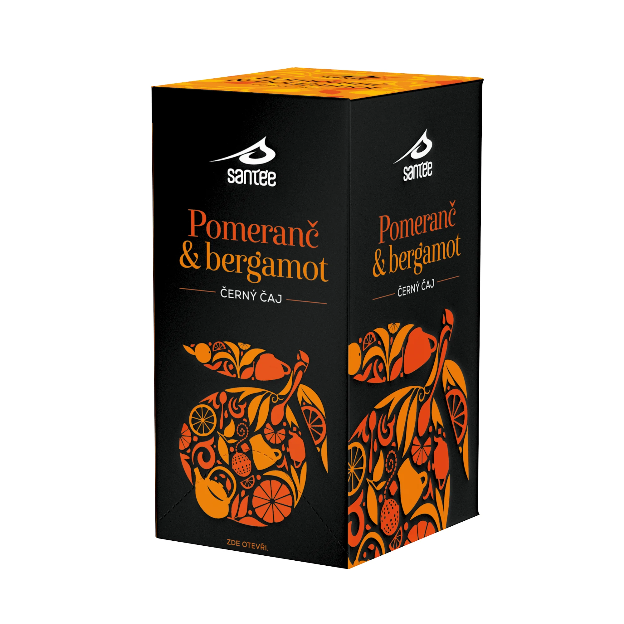 Santée Černý čaj pomeranč & bergamot porcovaný čaj 20x1,75 g