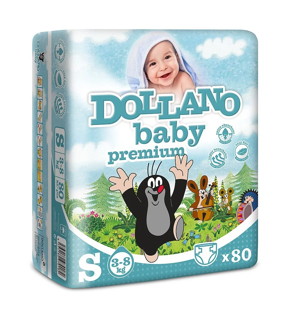 DOLLANO baby premium S 3-8kg 80ks