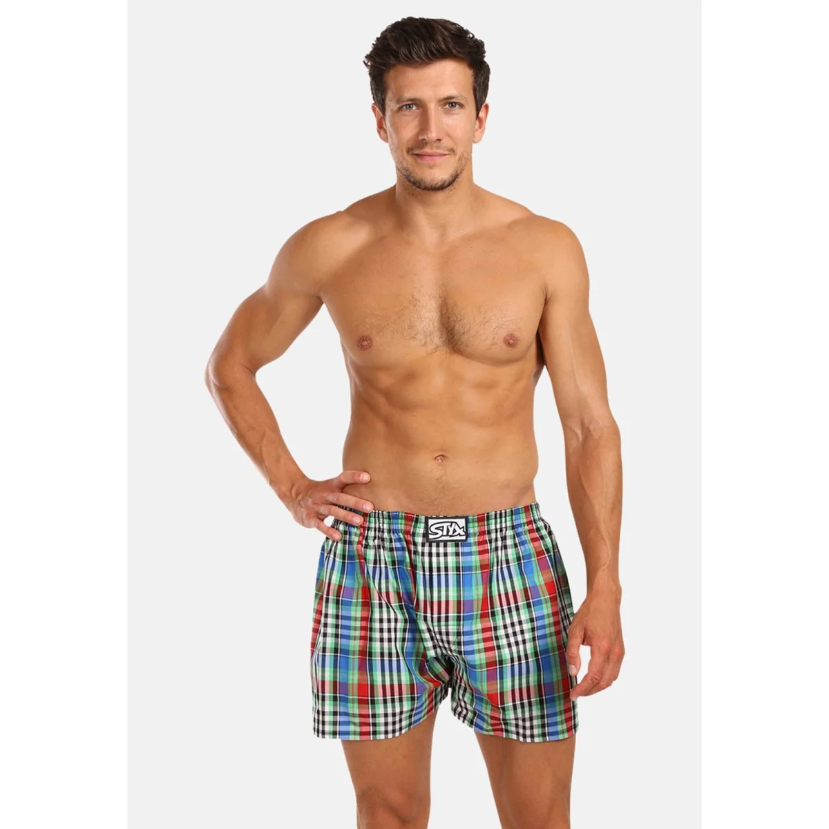 Styx Pánské trenky klasická guma vícebarevné (A1036) XL