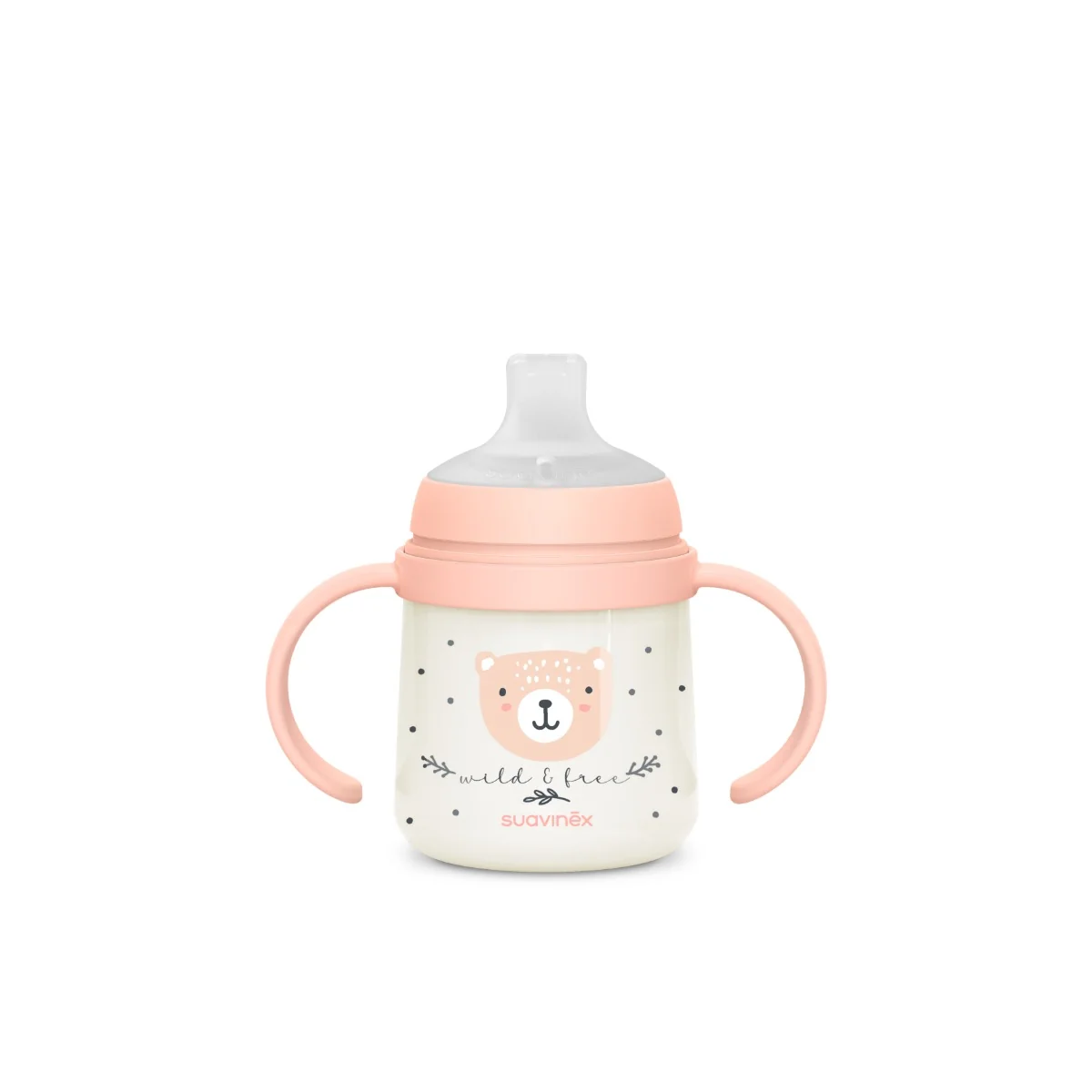 Suavinex První láhev s oušky WILD&FREE 150 ml 1 ks růžová