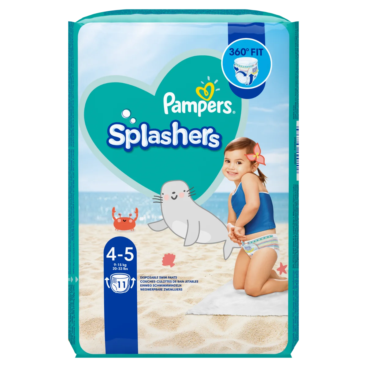 Pampers Splashers vel. 4 9-15 kg plenkové kalhotky 11 ks