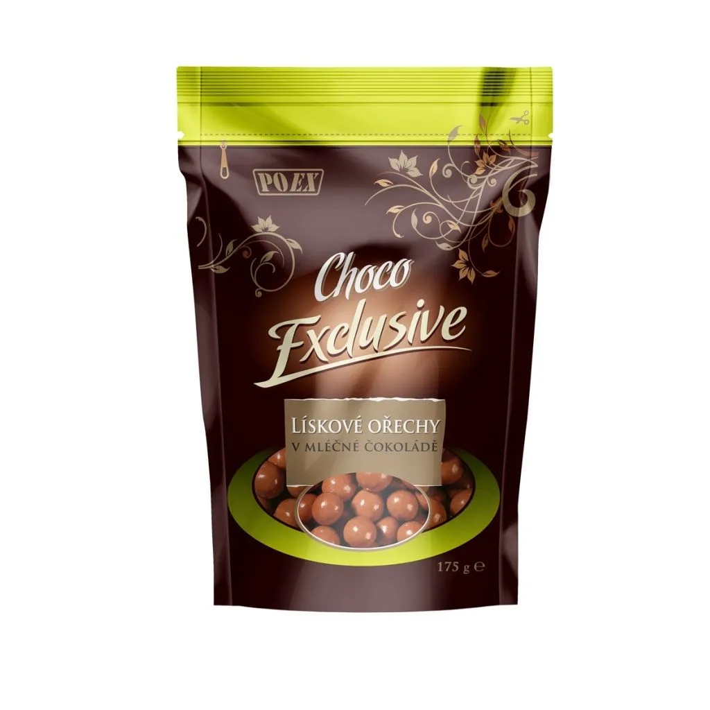POEX Choco Exclusive Lískové ořechy v mléčné čokoládě 175 g