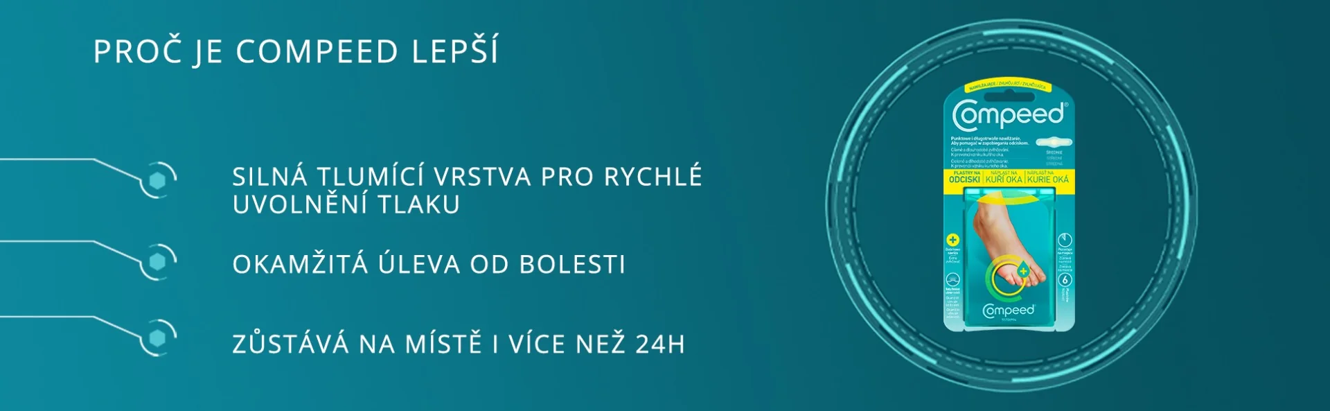Compeed Náplast na kuří oka Zvlhčující 6 ks