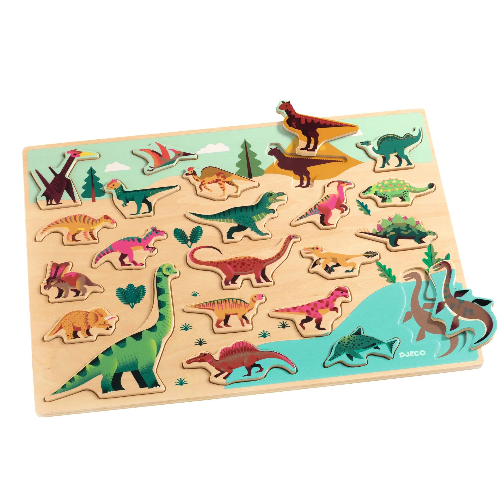 Djeco Dřevěné Puzzlo Dino