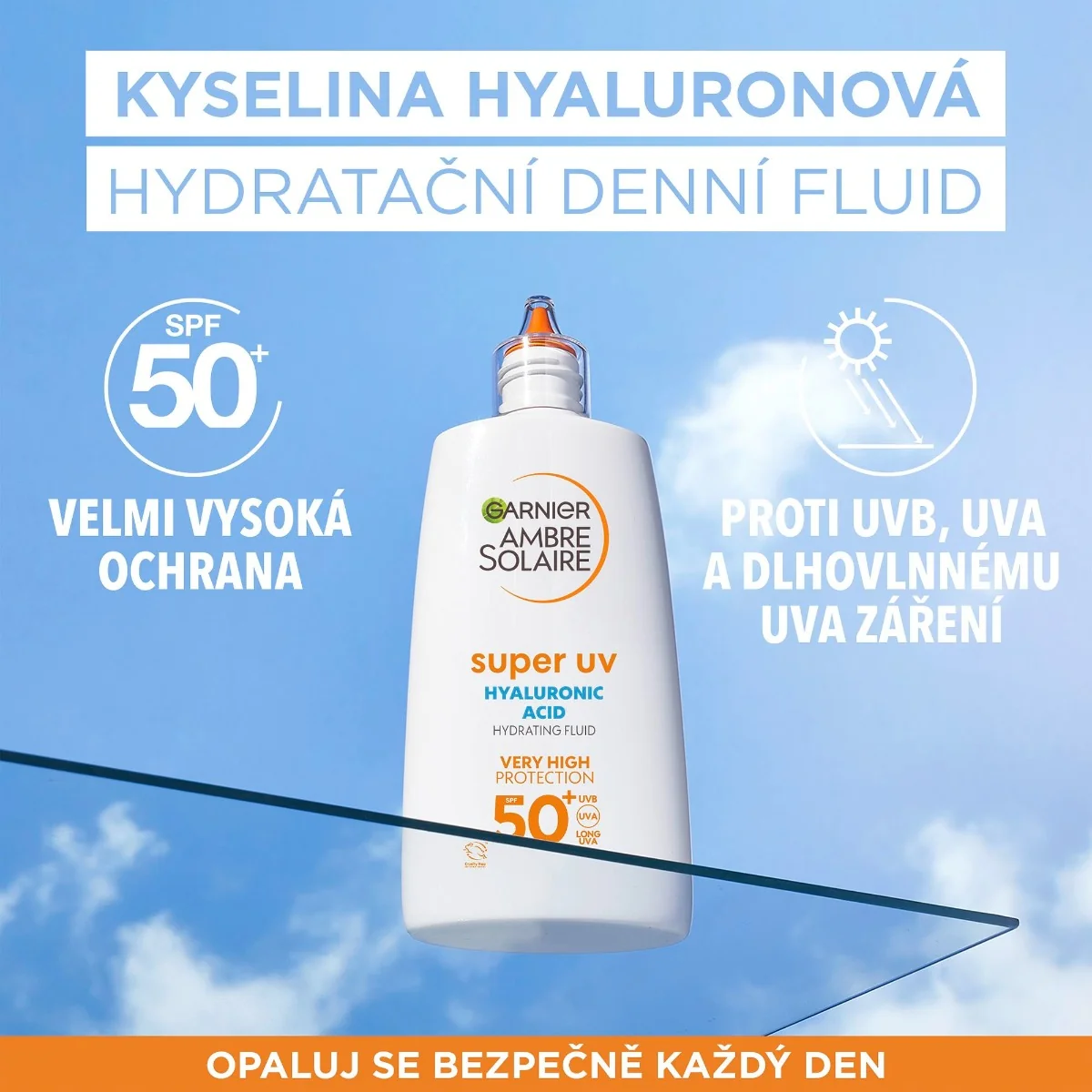 Garnier Ambre Solaire Super UV SPF50+ krém s HA v lehké textuře 40 ml