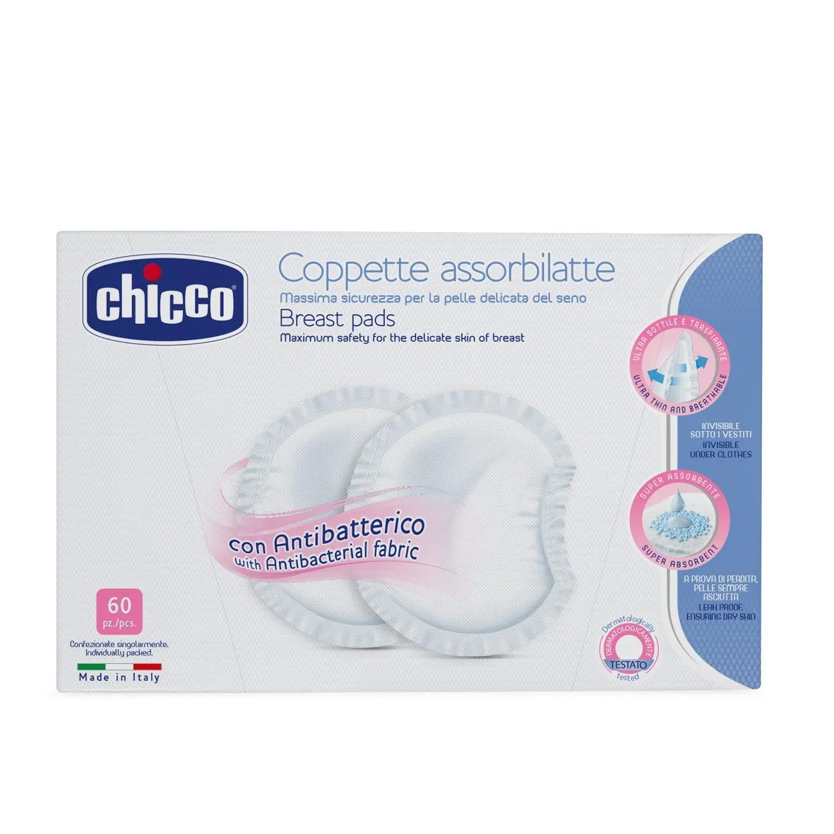 Chicco Tampóny do podprsenky antibakteriální 60 ks