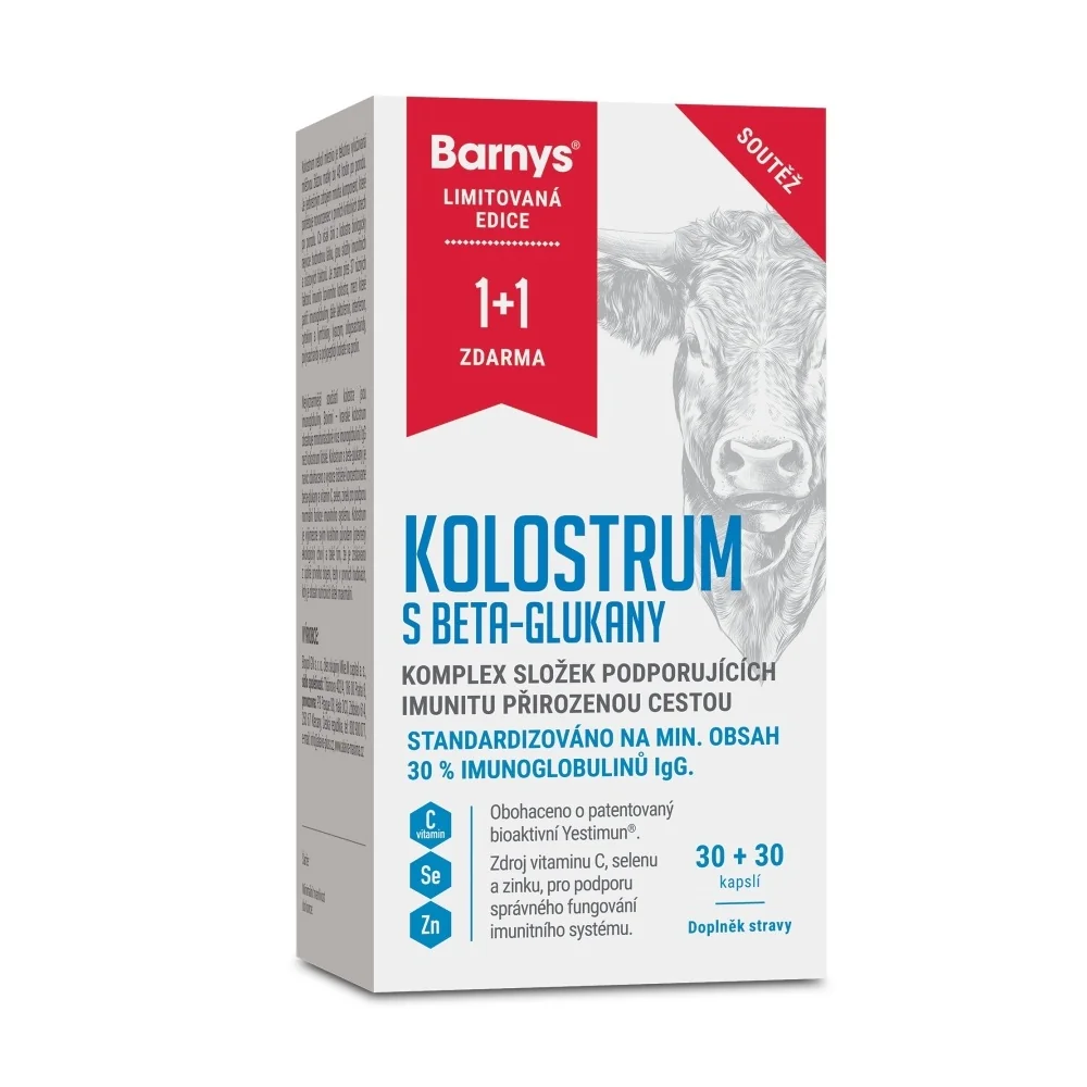 Barny's Kolostrum s betaglukany 30+30 kapslí limitovaná edice