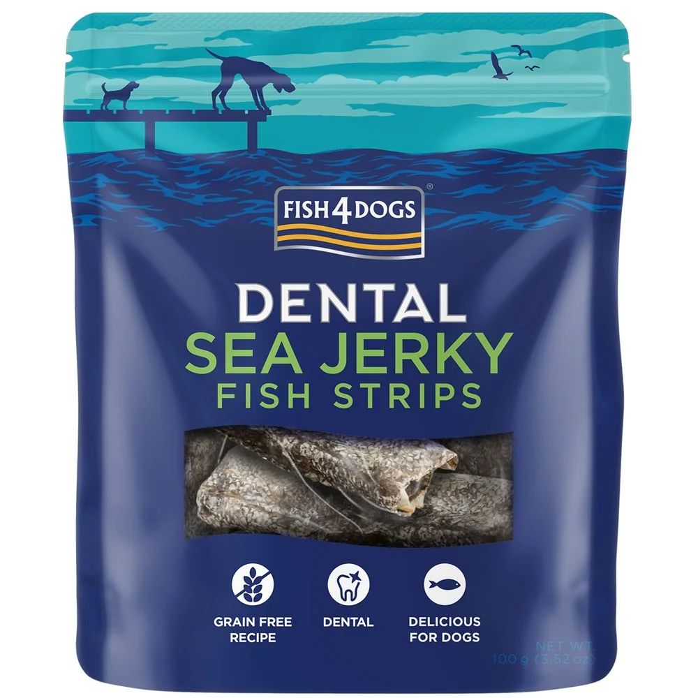 Fish4Dogs Pamlsky pro psy  DENTAL SEA mořská ryba - proužky 100 g 
