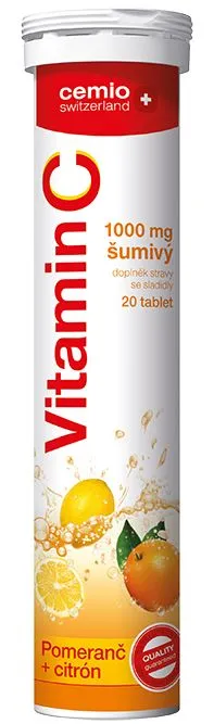 Cemio Vitamin C 1000 mg citron + pomeranč 20 šumivých tablet