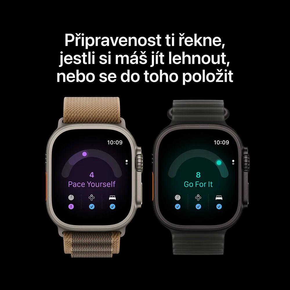 Apple Watch Ultra 4 Black Titan, Burgund Trail,M/L chytré hodinky