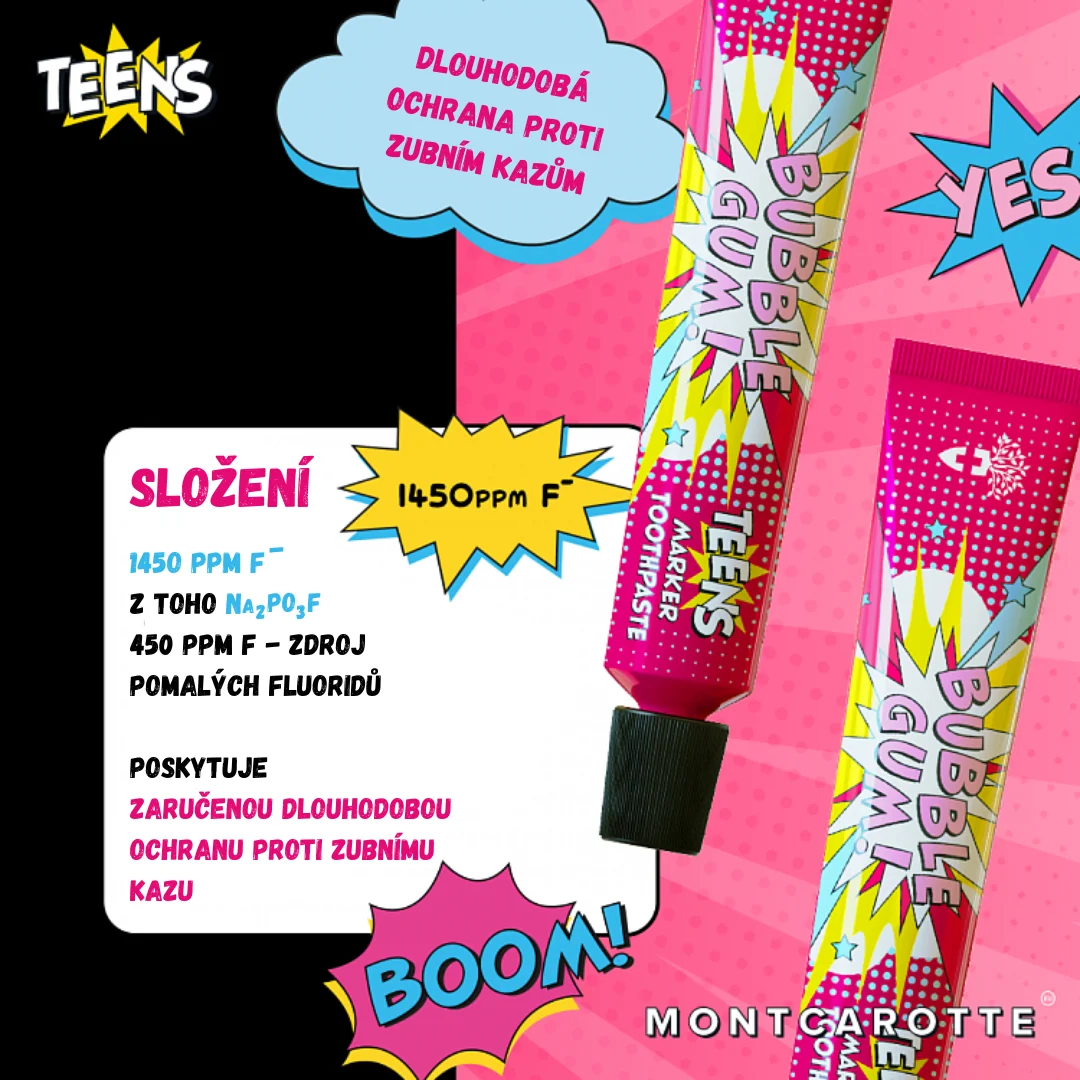 Montcarotte Teens Marker Bubble Boom zubní pasta 30 ml
