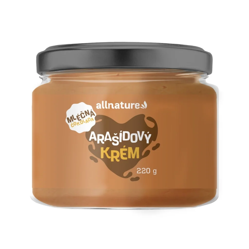Allnature Arašídový krém s mléčnou čokoládou 220 g