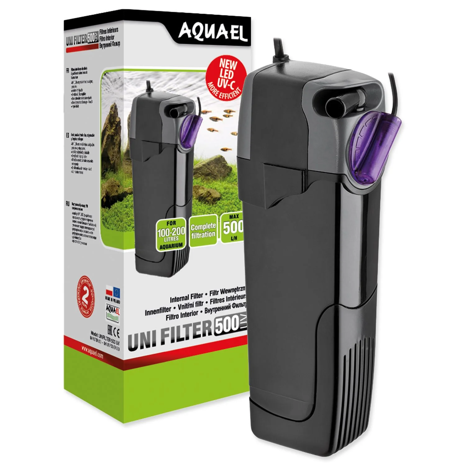 AQUAEL Filtr Unifilter vnitřní 500 l/h UV POWER