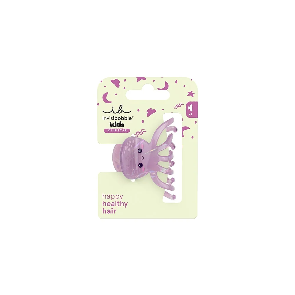 Invisibobble Clipstar Kids Octopus Splash skřipec na vlasy 1 ks fialová