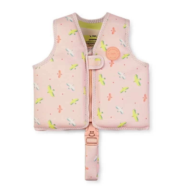 Saro Baby plavecká neoprenová vesta s UV ochranou (3-6r) Tropicool Pink