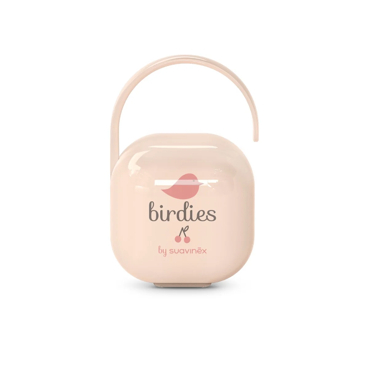Suavinex Krabička na dudlík BIRDIES 1 ks růžová