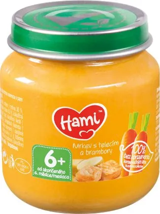 Hami Mrkev s telecím a brambory 6+ masozeleninový příkrm 125 g