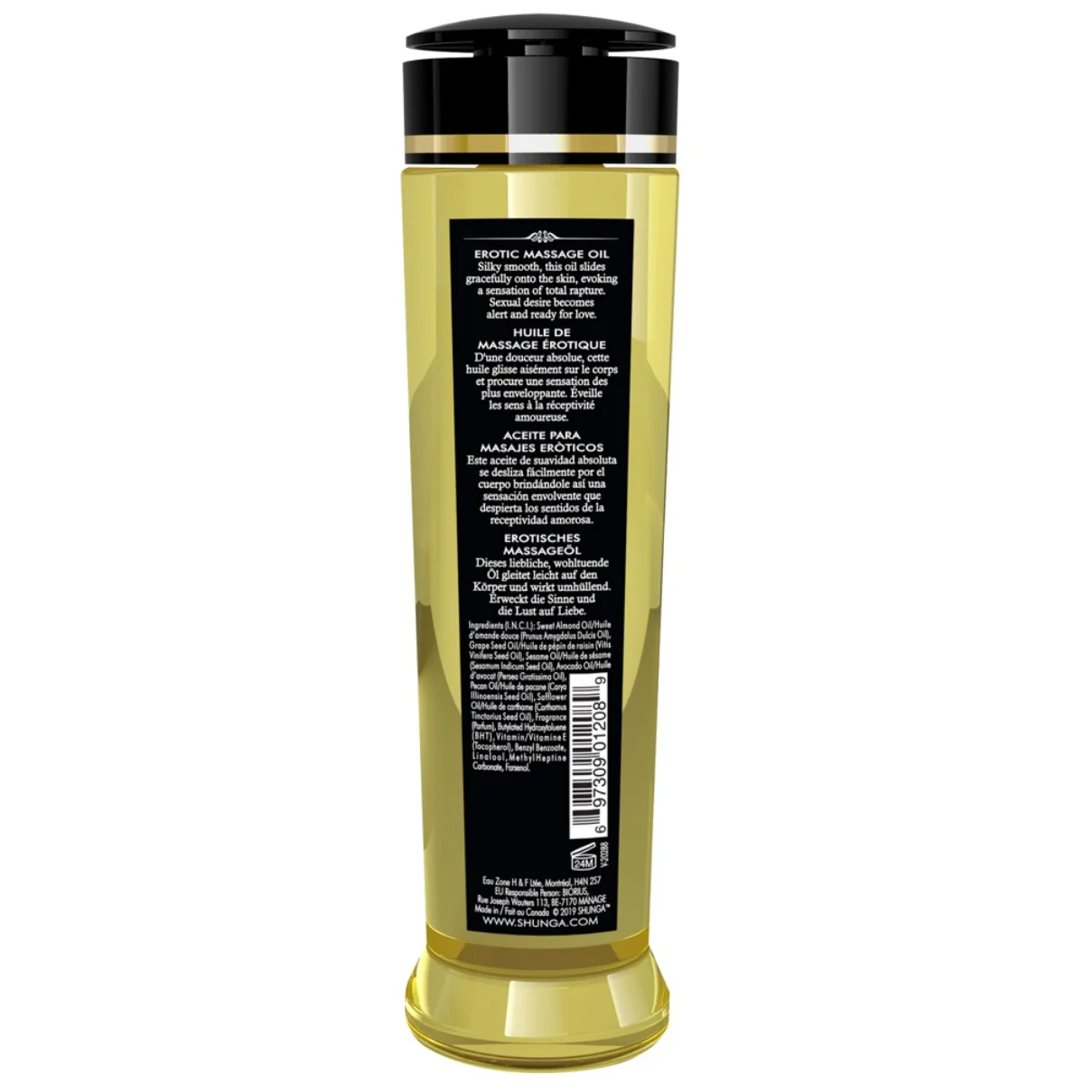 Shunga Erotic Massage Oil Romance, jahoda-šampaňské, 240 ml